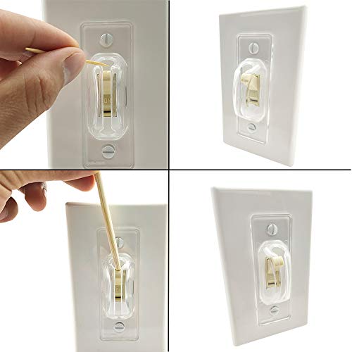 AWEI AZHI Light Switch Guard, 6 Pack, Clear Light Switch lock, Child Proof Light Switch Cover Guard, Keeps Light ON Or Off Protects Your Lights or Circuits from Accidentally Being Turned on or Off - Image 3