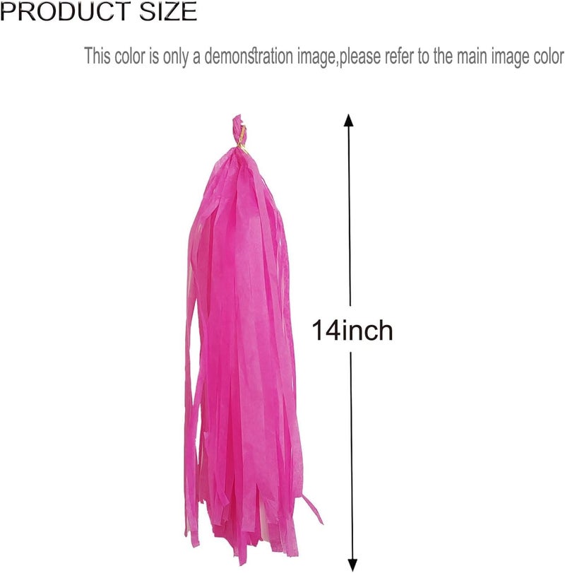 GAKA Hot Pink Light Pink Tissue Paper Tassels Garland Tassel Banner for Party Decorations,15 PC - Image 2
