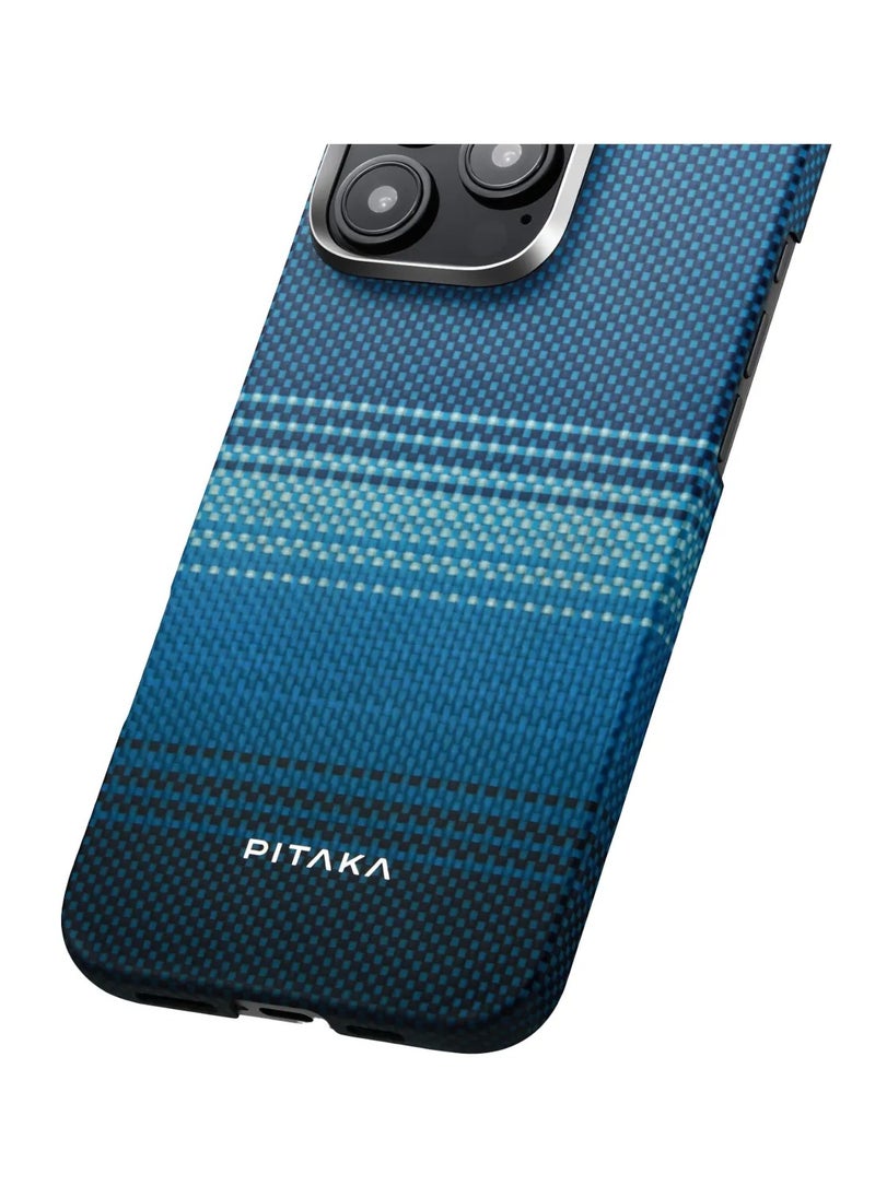 PITAKA - Tactile Woven Ultra Slim Case for iPhone 16 Pro Max with Raised Camera Lip / Woven Touch / Compatible with MagSafe / Drop and Damage Protection - Moonrise - Image 1