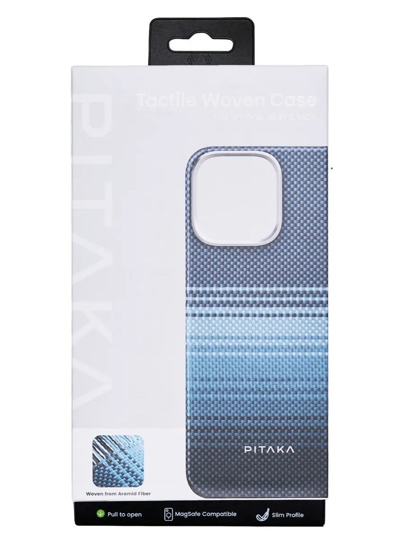 PITAKA - Tactile Woven Ultra Slim Case for iPhone 16 Pro Max with Raised Camera Lip / Woven Touch / Compatible with MagSafe / Drop and Damage Protection - Moonrise - Image 1