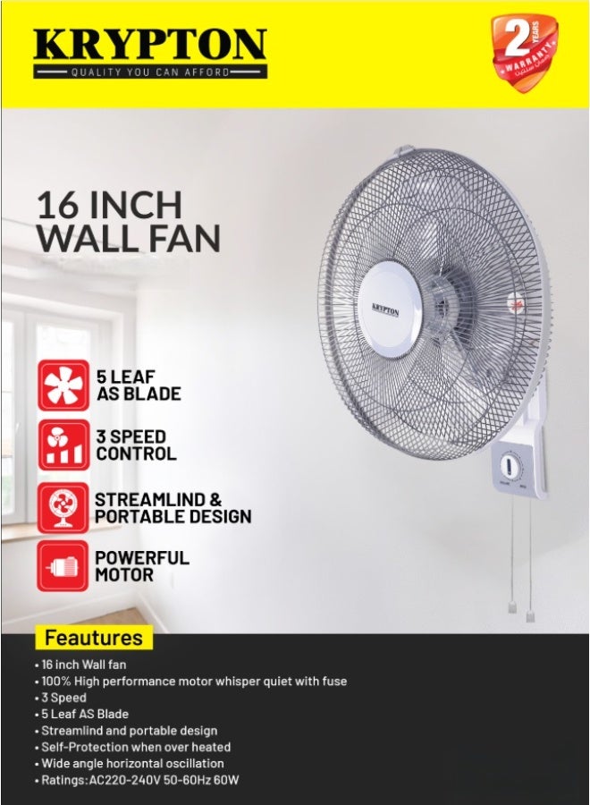 KRYPTON Mounted Fan 60 W KNF6111 White - Image 1