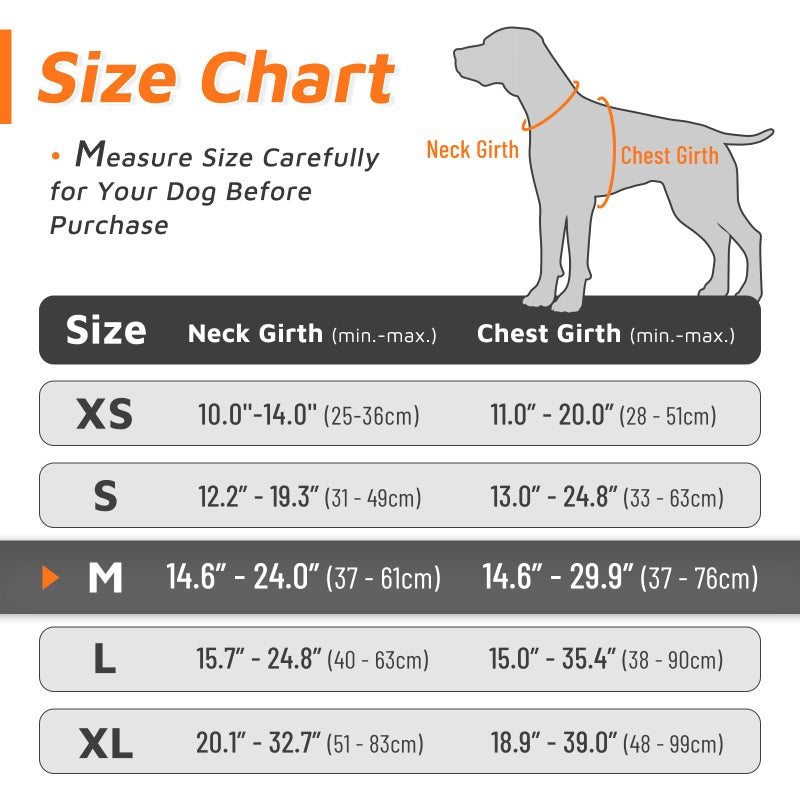 Eagloo Dog Harness Medium Sized Dog, No Pull Service Vest with Reflective Strips and Control Handle, Adjustable and Comfortable for Easy Walking, No Choke Pet Harness with 2 Metal Rings, Orange, M - Image 2