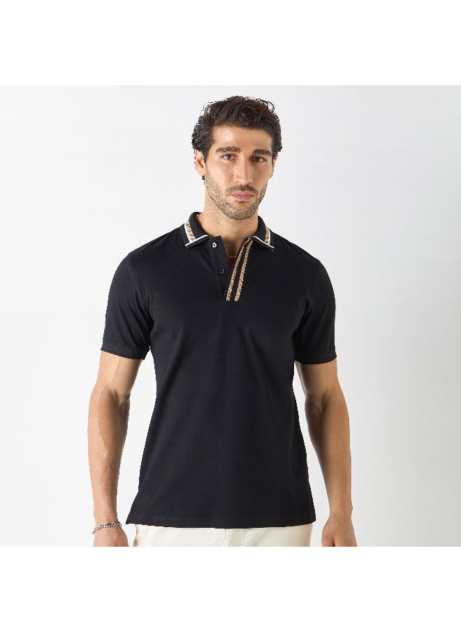 Iconic - Iconic Regular Fit Polo T-shirt with Short Sleeves - Image 1