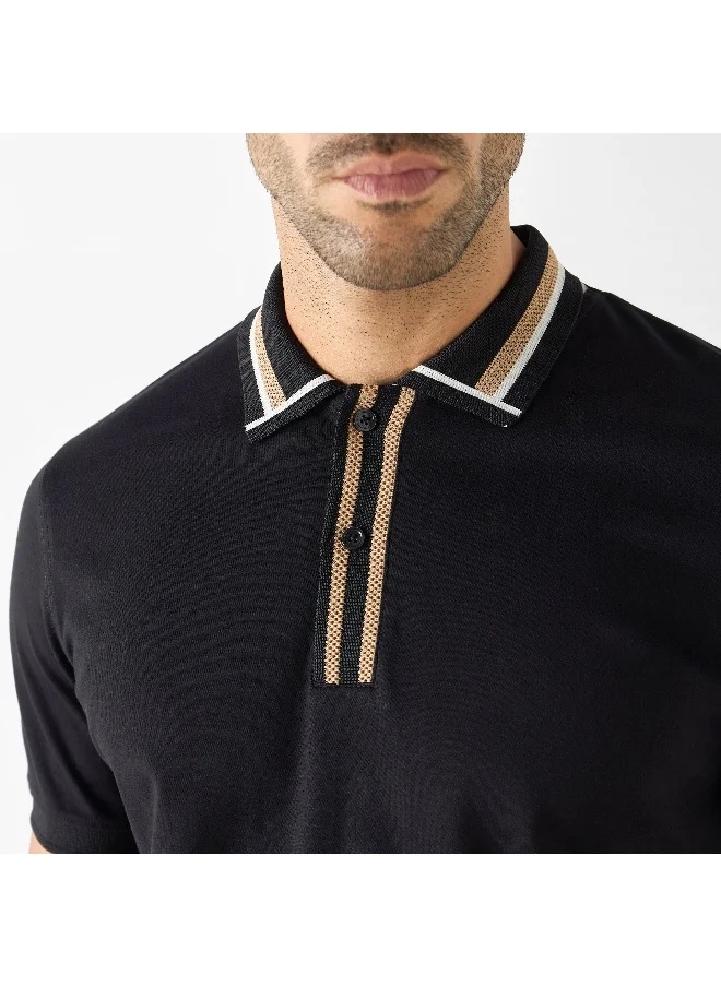 Iconic Iconic Regular Fit Polo T-shirt with Short Sleeves