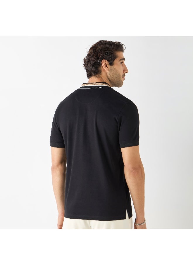 Iconic - Iconic Regular Fit Polo T-shirt with Short Sleeves - Image 1