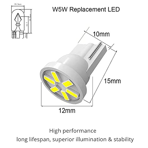 BlyilyB 12-Pack White T10 194 168 With Twist Lock Socket PC194 PC195 PC161 PC158 Dash Instrument LED Light Bulbs Bright Panel Gauge Cluster Dashboard LED Light Bulbs - Image 3