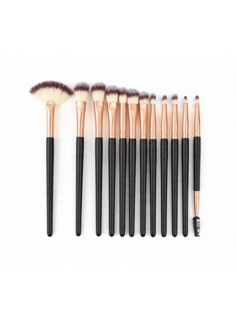 مجموعة فرش مكياج من 10 قطع، مصنوعة من ألياف صناعية ناعمة مع مقابض خشبية، من أدوات التجميل. - Image 1