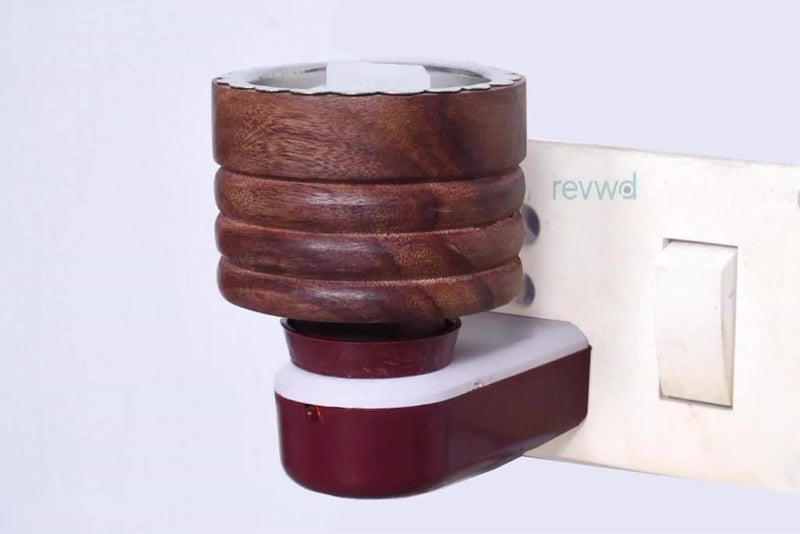 Revwd Wooden Kapoor Dani Stand|Camphor Dani|camphorDiffuser for Home|Camphor Diffuser for Home Fragrance|Essential Oil|High Coverage(Wooden Kapoor Dani) - Image 1