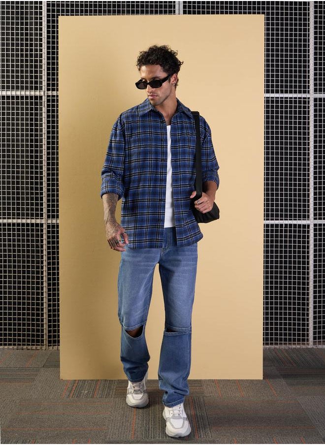 Mascln Sassafras - Check Patch Pocket Design Oversized Shirt by Styli - Image 1