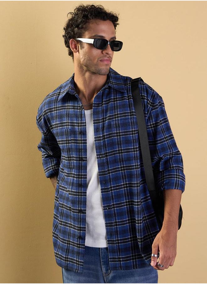 Mascln Sassafras - Check Patch Pocket Design Oversized Shirt by Styli - Image 1