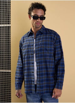 Check Patch Pocket Design Oversized Shirt by Styli