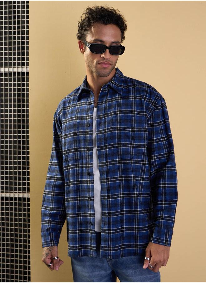 Mascln Sassafras - Check Patch Pocket Design Oversized Shirt by Styli - Image 1