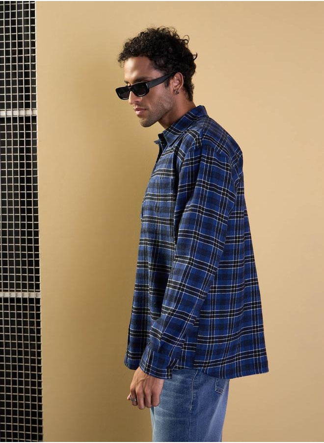 Mascln Sassafras - Check Patch Pocket Design Oversized Shirt by Styli - Image 1