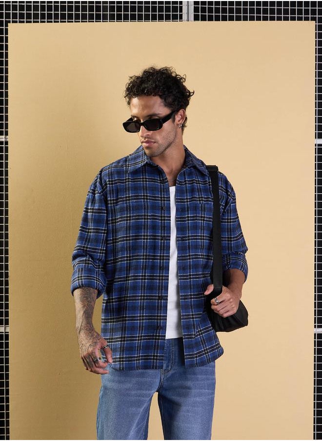 Mascln Sassafras - Check Patch Pocket Design Oversized Shirt by Styli - Image 1