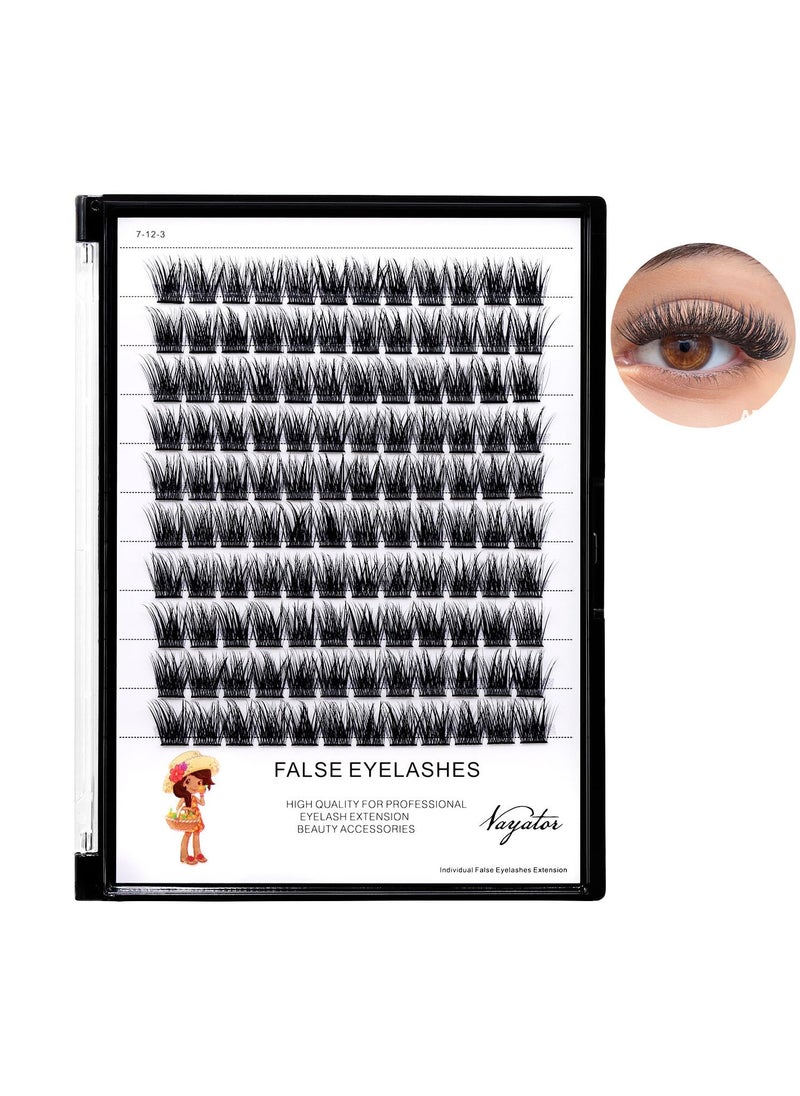 Vayator Vayator Wide Cluster D Curl Professional Makeup Individual Cluster Eyelashes Grafting Fake False Eyelashes Eyelash Extension Individual Eyelash (C#16mm) 