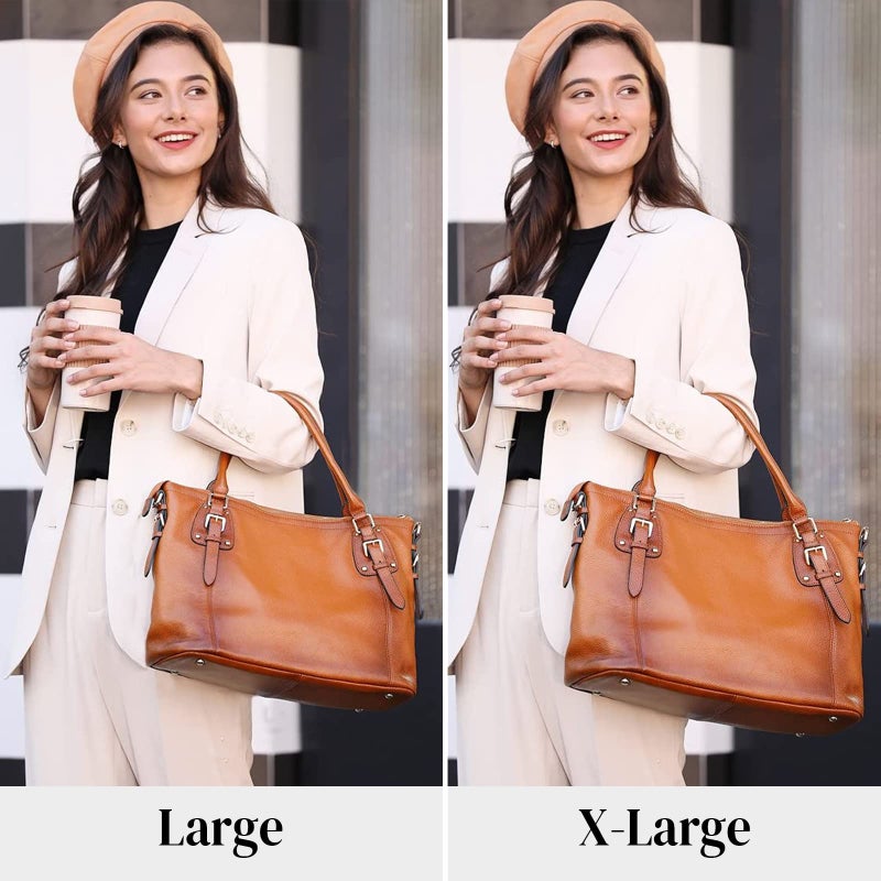 Kattee Genuine Leather Handbags Tote Shoulder Bag for Woman Satchel Designer Purse Top Handles Crossbody Bag Large Capacity - Image 2