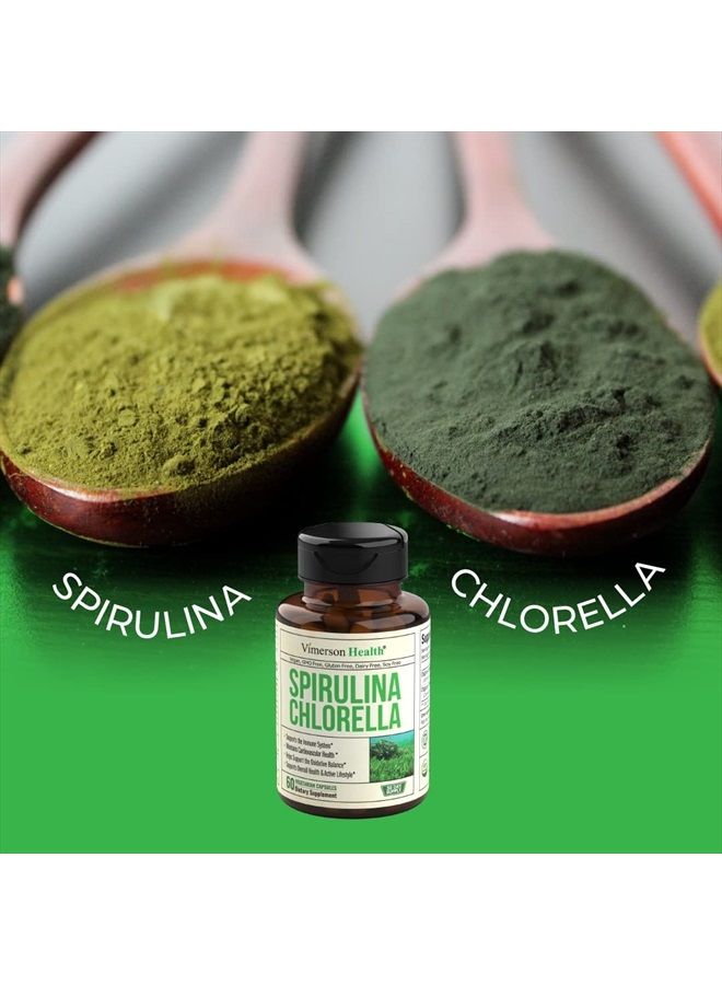 Vimerson Health Spirulina Chlorella Green Superfood Capsules. Boosts Energy, Supports Cardiovascular Health. Antioxidant Properties for Detox and Cleanse - Image 4