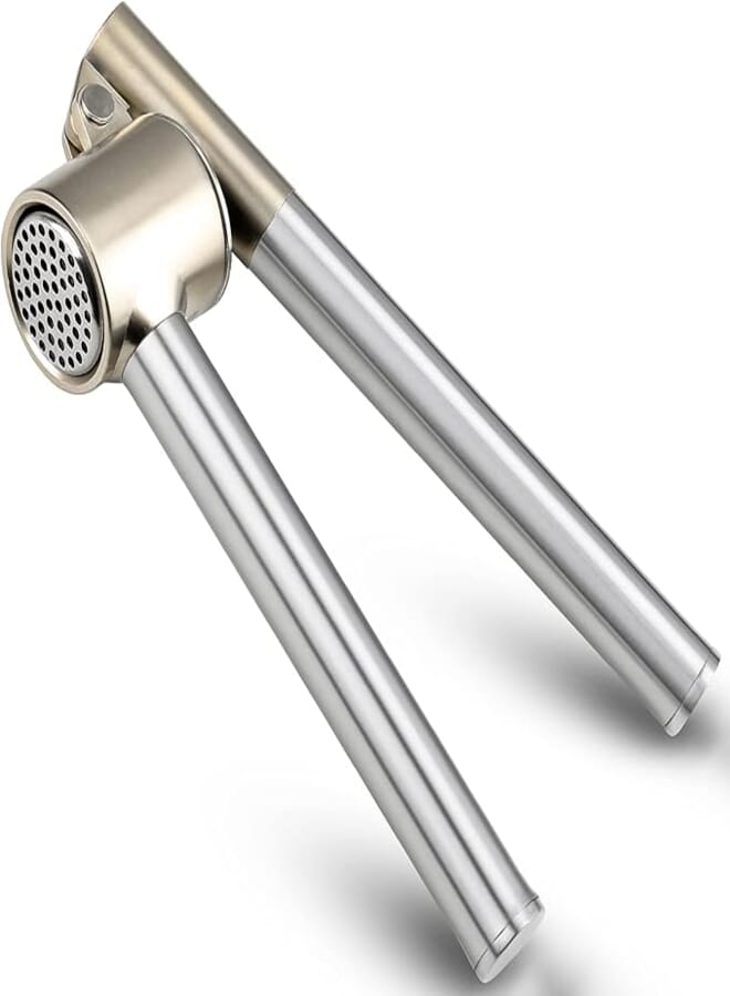 Roeene Garlic Press, 304 Stainless Steel Garlic Mincer & Crusher, Heavy Duty, Easy Squeeze, Rust Proof, Easy Clean