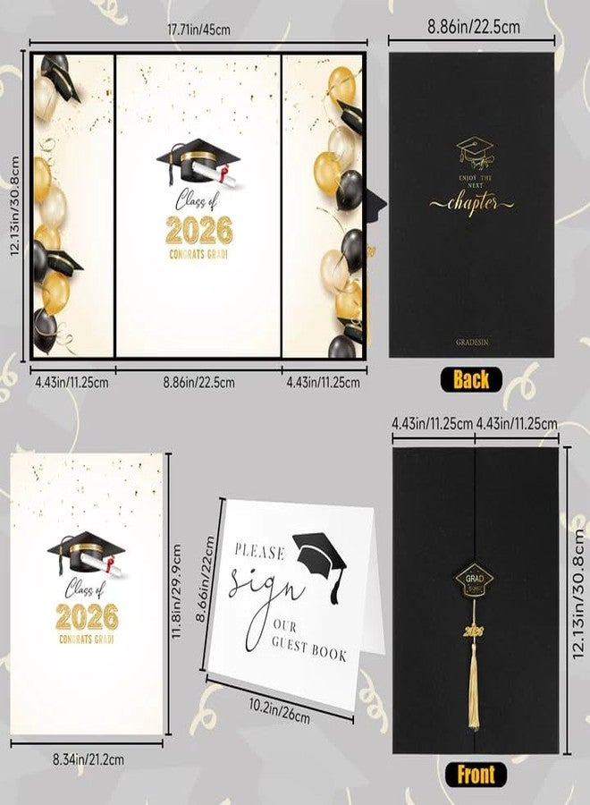 GRADESIN kockuu 2026 Graduation Guest Book Signature Board, Black and Gold Class of 2026 Graduation Sign In Book to Sign Decor for Grad Party High School College Grad Gifts - Image 3