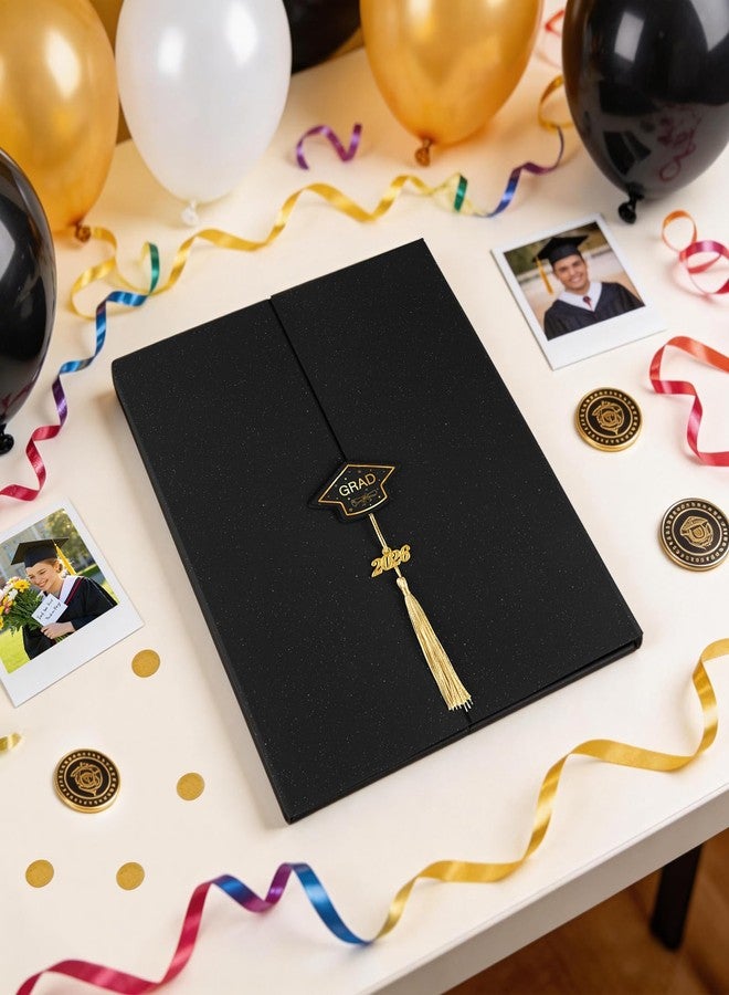 GRADESIN kockuu 2026 Graduation Guest Book Signature Board, Black and Gold Class of 2026 Graduation Sign In Book to Sign Decor for Grad Party High School College Grad Gifts - Image 5