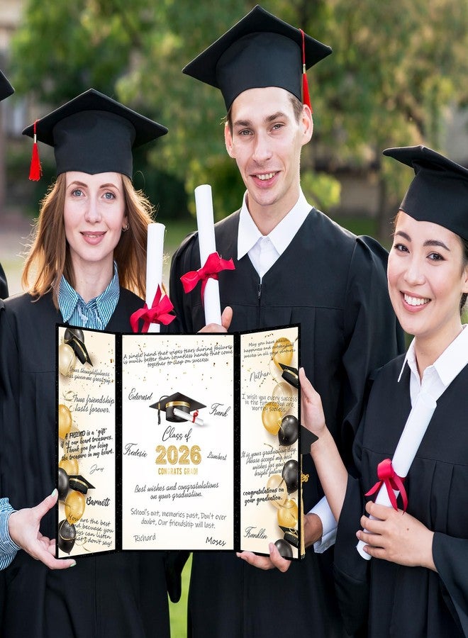 GRADESIN kockuu 2026 Graduation Guest Book Signature Board, Black and Gold Class of 2026 Graduation Sign In Book to Sign Decor for Grad Party High School College Grad Gifts - Image 2