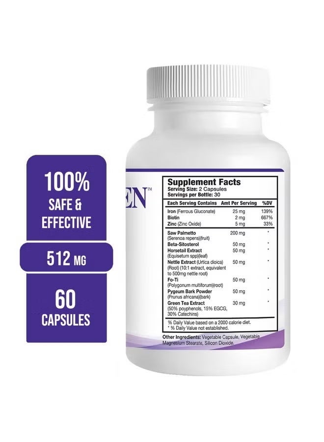 Pronexa DHT Blocker andHair Growth Supplement Prevents Hair Lossand Stimulates Folliclesto Regrow Hair 60 Capsules - Image 4