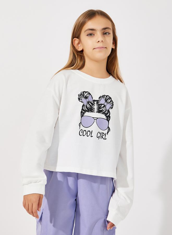 Cool Girl Graphic Sweatshirt & Cargo Pants Set