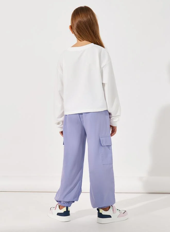 Styli Cool Girl Graphic Sweatshirt & Cargo Pants Set