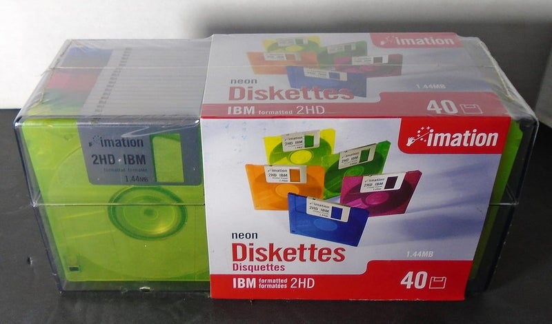 Imation 3.5" Neon Diskettes, 40 Pack, 2HD, 1.44MB
