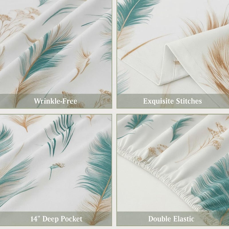 Amali  6 Pieces Bedsheet Set King Size (200 x 200+35cm) Polycotton Including 1 Duvet Cover 1 Fitted Sheet 2 Oxford & 2 Standard Pillowcases Durable & Long Lasting Quality - Image 2