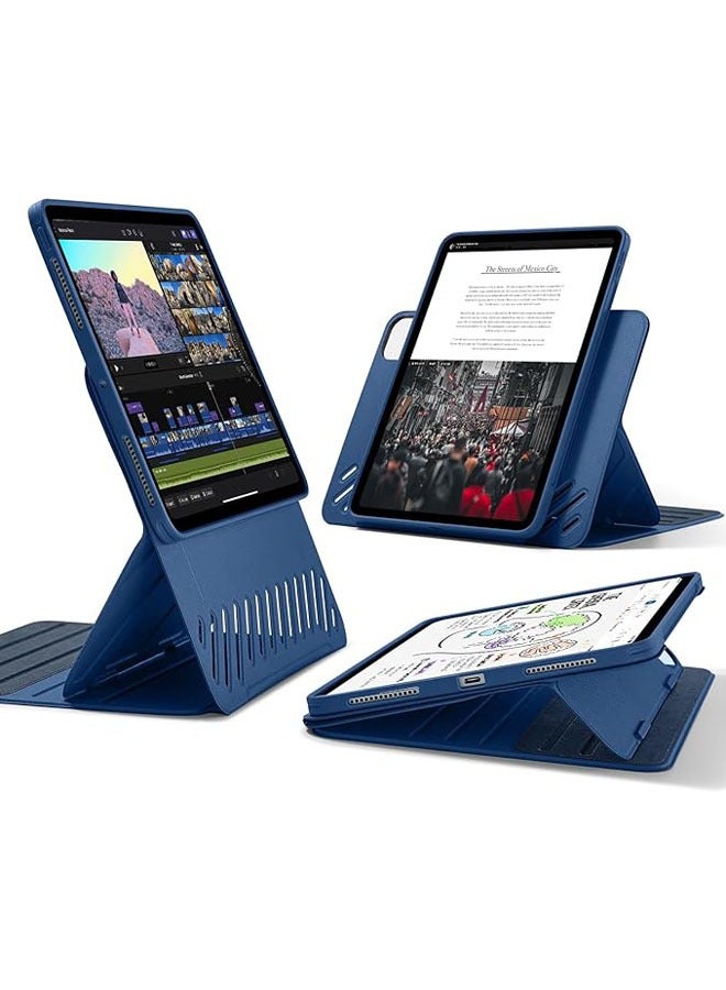 general iPad Pro 11/13 Inch Phone Case M4 2024, Swivel Case with Removable Magnetic Cover, Adjustable Portrait/Landscape Stand with Raised Screen View, 9 Stance Angles, Shift Series - Image 1