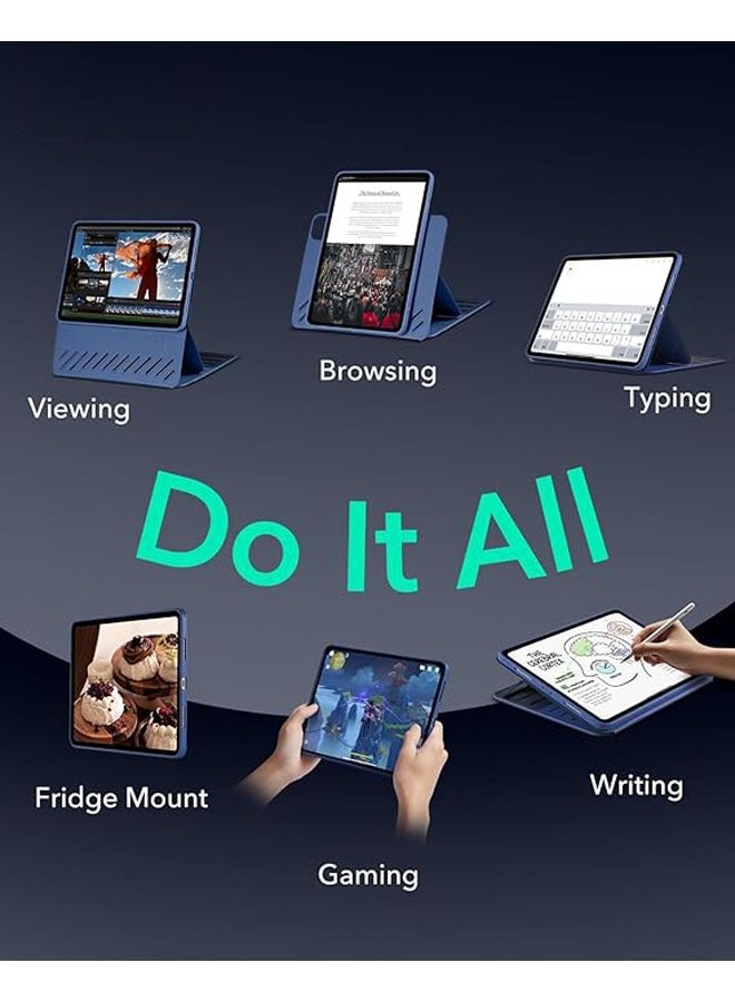 general iPad Pro 11/13 Inch Phone Case M4 2024, Swivel Case with Removable Magnetic Cover, Adjustable Portrait/Landscape Stand with Raised Screen View, 9 Stance Angles, Shift Series - Image 2