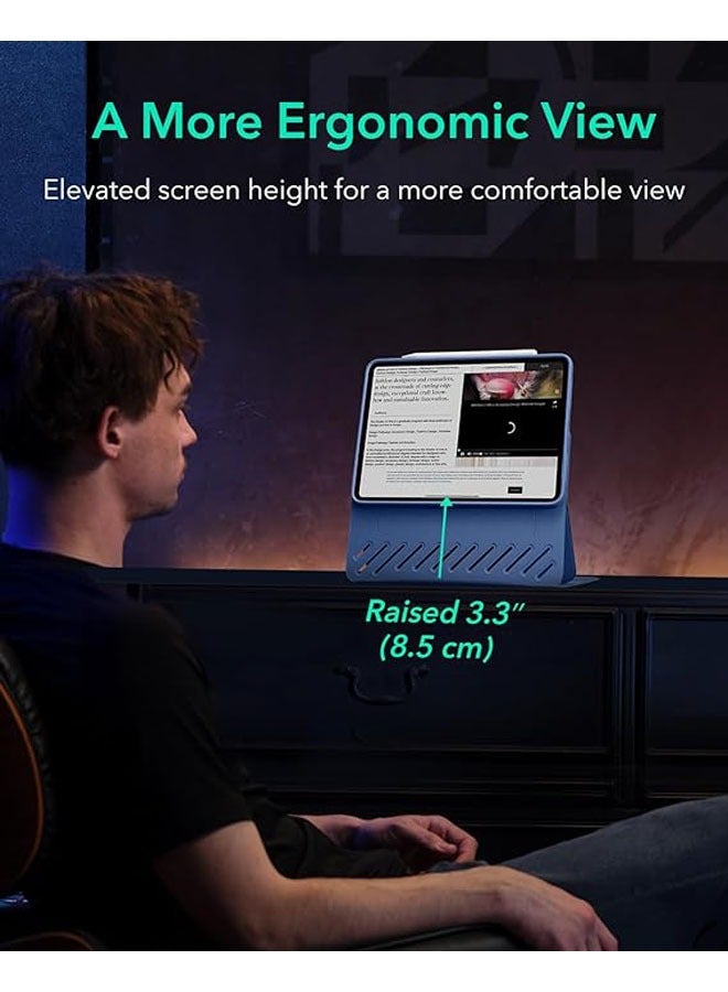 general iPad Pro 11/13 Inch Phone Case M4 2024, Swivel Case with Removable Magnetic Cover, Adjustable Portrait/Landscape Stand with Raised Screen View, 9 Stance Angles, Shift Series - Image 4