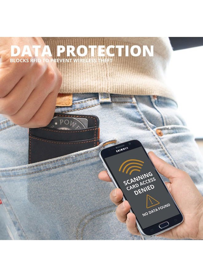 GARZINI محفظة سحرية للرجال | محفظة جلدية رفيعة مع حماية RFID | محفظة جيب أمامية بسيطة | تحمل 8 بطاقات + نقود | تصميم يدوي جاهز كهدية، 01 أسود، مقاس واحد، كلاسيكي - Image 4