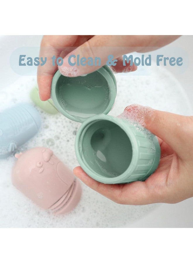 Ginbear Silicone Baby Bath Toys, Non-Toxic Mold Free Infant Squirty Bathtub Toys for Toddlers 6 Months+, Pack of 4 (Marine) - Image 5