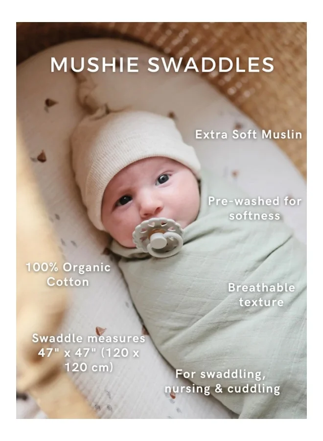 mushie Swaddle Blanket Organic Cotton - Fall Yellow