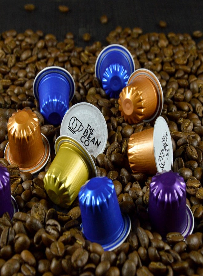 THE BEAN CO 40 كبسولة قهوة من الألومنيوم من ذا بين كو روستر | عبوة متنوعة من كبسولات القهوة مع 4 أنواع تحميص مميزة | كبسولات متوافقة مع نسبريسو | كبسولات قهوة متوافقة مع خط الإنتاج الأصلي | علبة هدايا فاخرة - Image 2