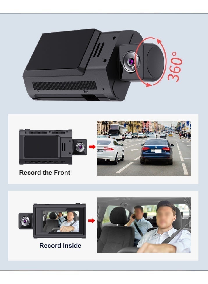 3 Inch Dual lens 1080P 4G dash cam Android 10 2+32G with Wi-Fi GPS ADAS - Image 5