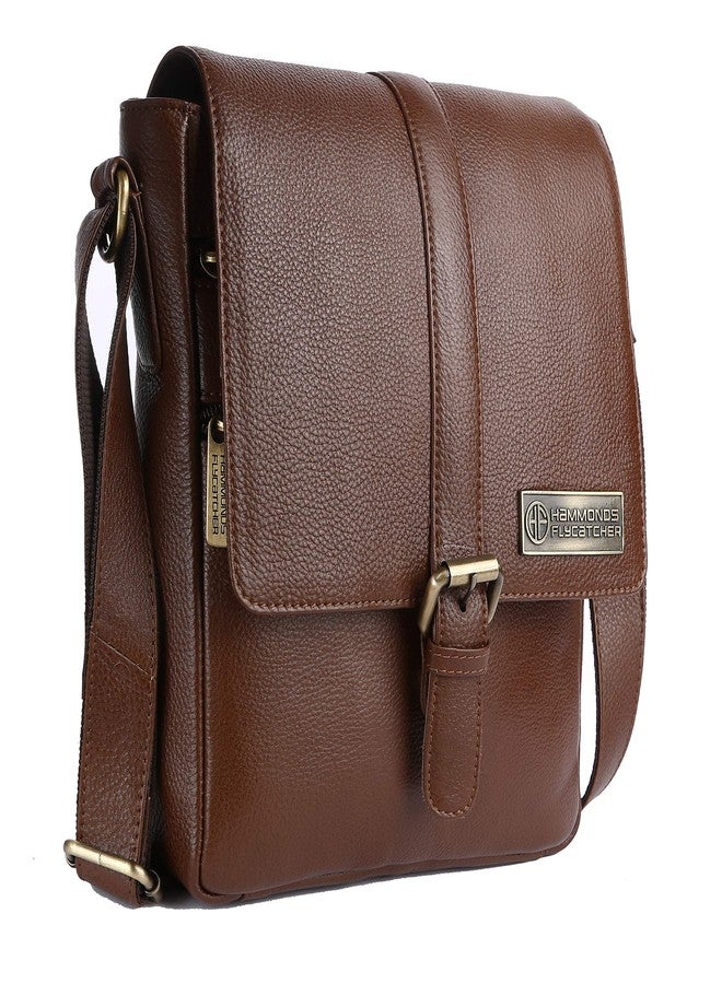 HAMMONDS FLYCATCHER Men Genuine Leather Sling Bag , Stylish and Spacious Side Bag , Crossbody Bag Daily Use, Travel, Adjustable Strap, 1 Year Warranty - Brushwood, Brown - Image 1