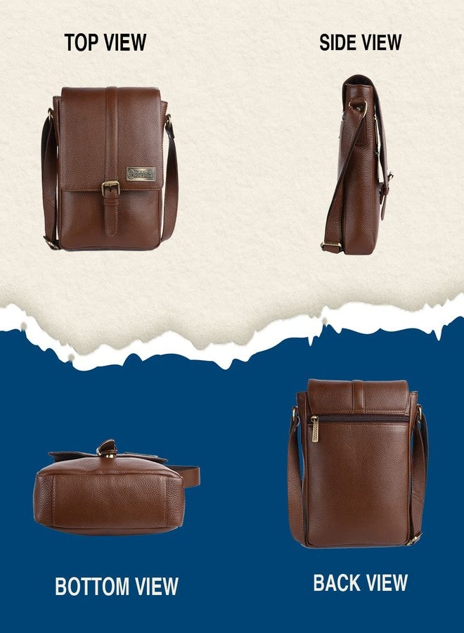 HAMMONDS FLYCATCHER Men Genuine Leather Sling Bag , Stylish and Spacious Side Bag , Crossbody Bag Daily Use, Travel, Adjustable Strap, 1 Year Warranty - Brushwood, Brown - Image 5
