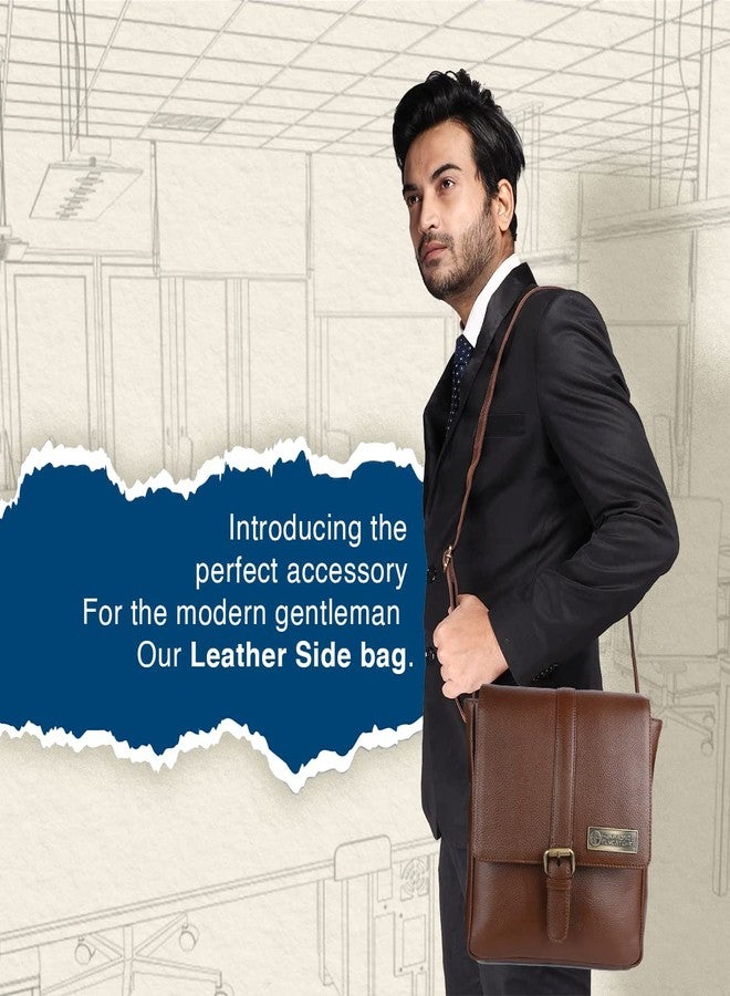 HAMMONDS FLYCATCHER Men Genuine Leather Sling Bag , Stylish and Spacious Side Bag , Crossbody Bag Daily Use, Travel, Adjustable Strap, 1 Year Warranty - Brushwood, Brown - Image 2