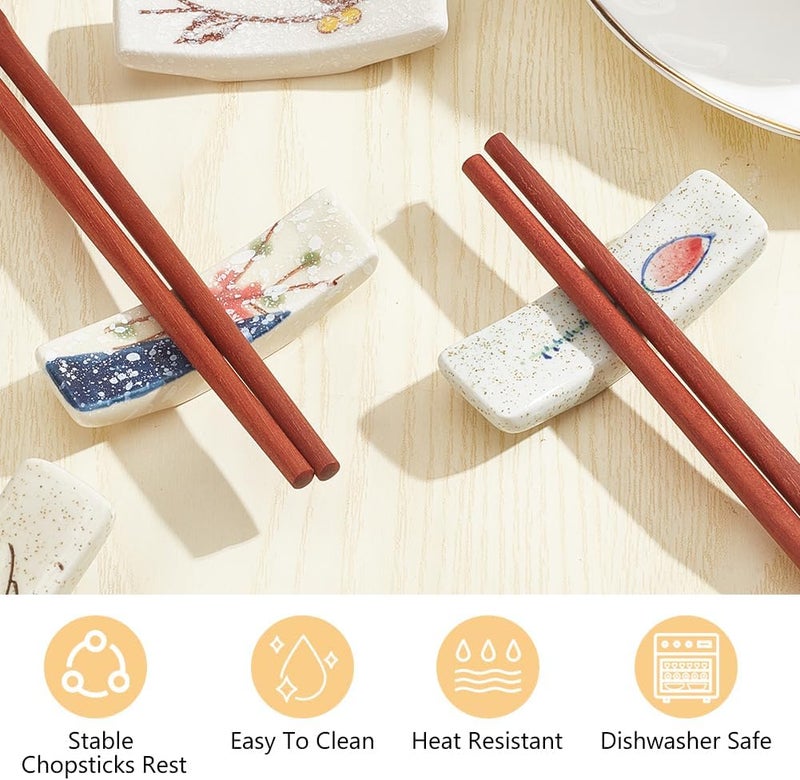 beinkmake 8Pcs Japanese Chopstick Rest Ceramic Chopstick Holder for Dinner Spoons Forks Paint Brushes Table Decoration - Image 3