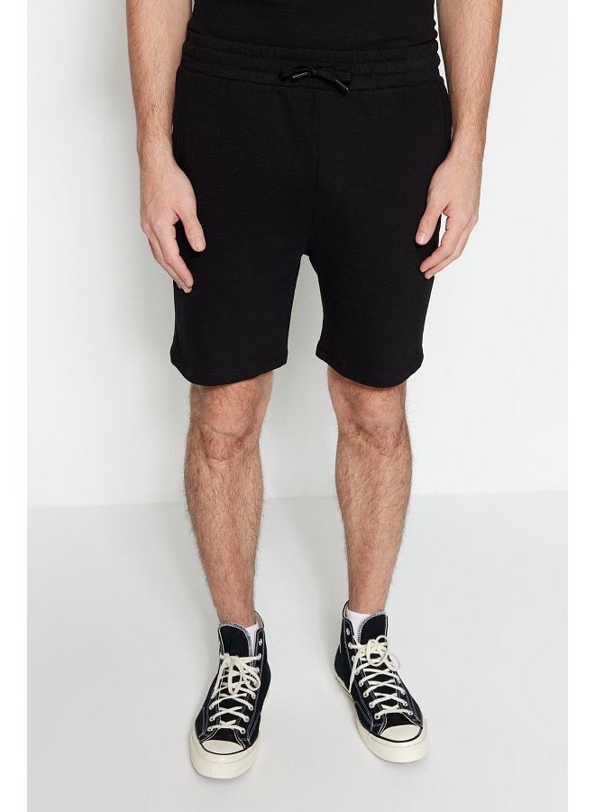 trendyol Premium Black Regular 100% Cotton Textured Shorts TMNSS23SR00035 - Image 2