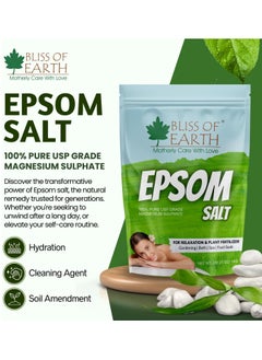 BLISS OF EARTH Epsom Salt for Bath Plants & Foot Soak Natural Magnesium Sulfate Relaxing Soak for Muscle Relief Aromatherapy Vegan Cruelty Free(2KG  - Image 2