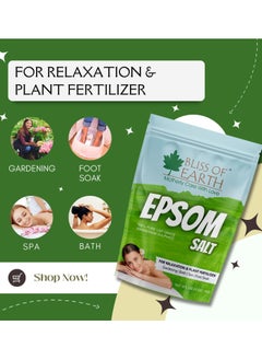 BLISS OF EARTH Epsom Salt for Bath Plants & Foot Soak Natural Magnesium Sulfate Relaxing Soak for Muscle Relief Aromatherapy Vegan Cruelty Free(2KG  - Image 3