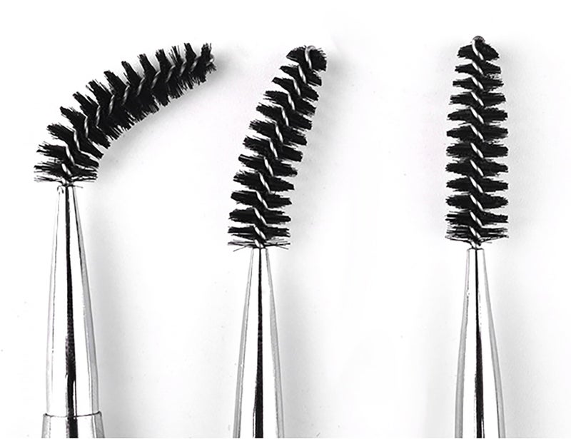 JOSALINAS 2PCS Mascara Brushes Eyebrow Eyelash Brushes Mascara Wands Spooly Applicators Eye Brushes Portable Cosmetic Brushes with Cap Spoolies Brushes for Eyelash Extensions and Eyebrows, White - Image 3