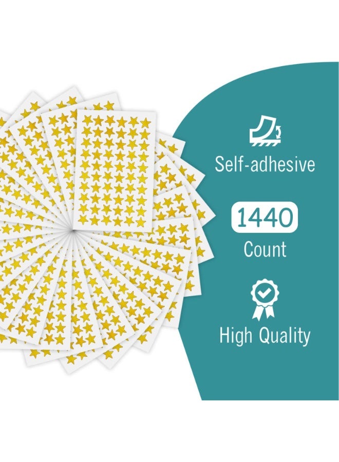 NajmStyle 1440 PCS Gold Star Stickers for Kids Reward Students Teachers, ½” Gold Foil Star Stickers, 30 Sheets Self adhesive Mini Stickers,Motivational Supplies for School Classroom Teacher Supplies - Image 2