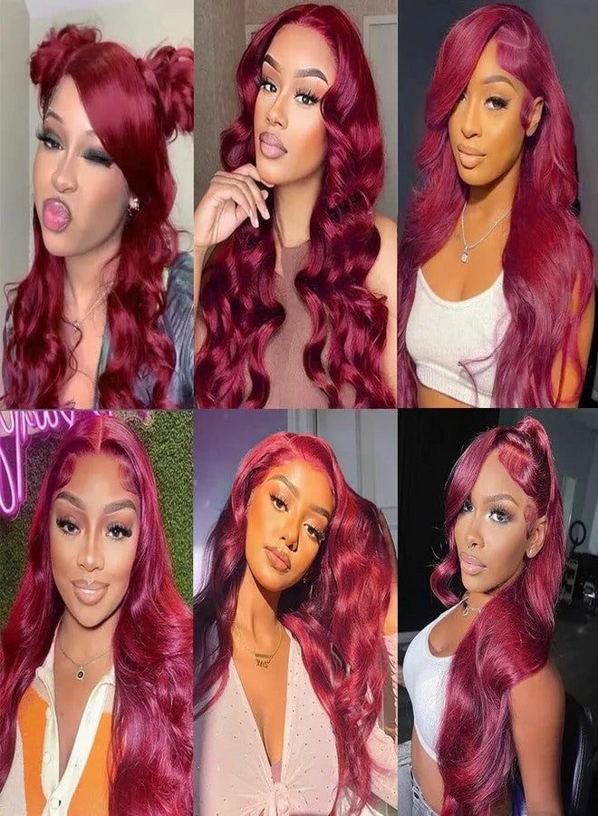 Peenoll Human Hair Bundles 18 20 22 Inch Burgundy 99J Body Wave 3 Bundles Human Hair Brazilian Virgin 12A Quick Weave Soft Sewn In Hair with Double Weft for Black Women - Image 2