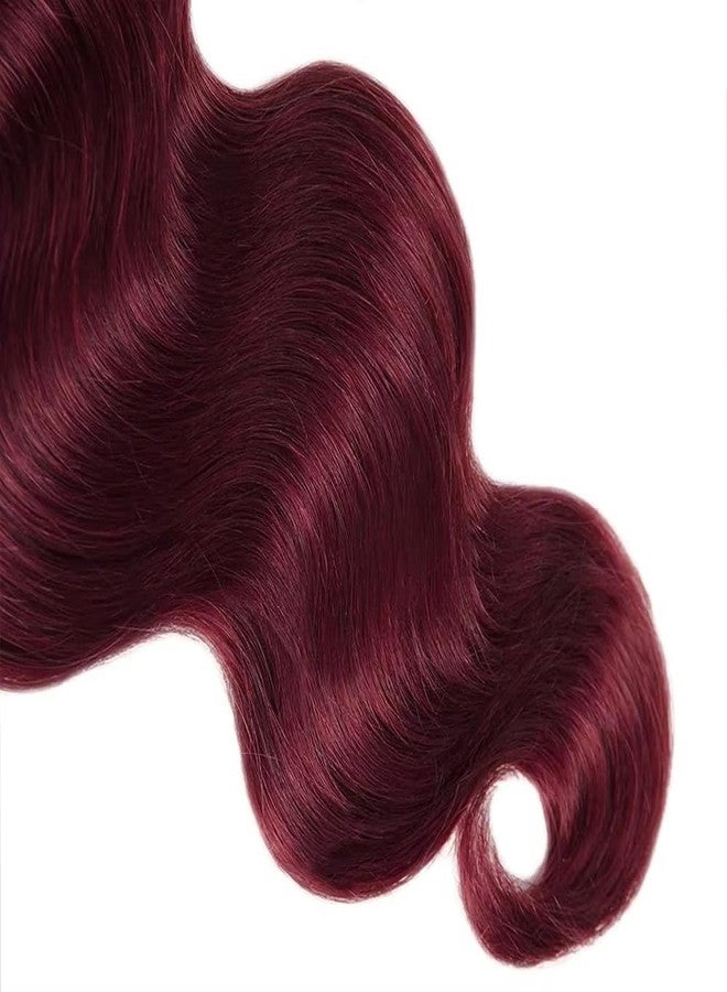 Peenoll Human Hair Bundles 18 20 22 Inch Burgundy 99J Body Wave 3 Bundles Human Hair Brazilian Virgin 12A Quick Weave Soft Sewn In Hair with Double Weft for Black Women - Image 5