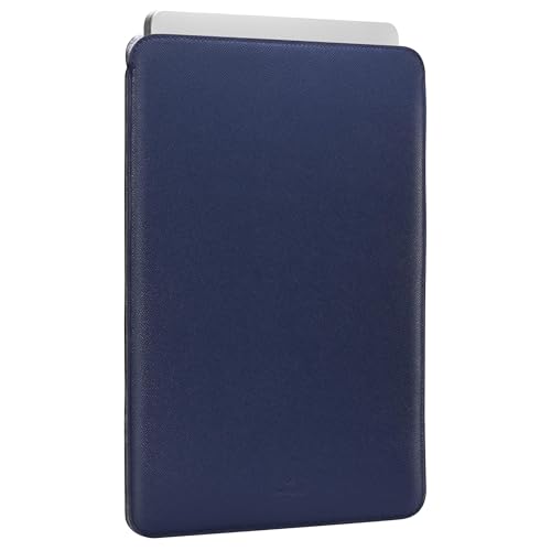Comfyable Laptop Sleeve 14 Inch Precisely Compatible with MacBook Pro M5 M4 M3 M2 ProMax 20262021 Faux Leather Cover Case 14 in Midnight Blue - Image 3
